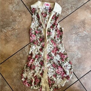 Vintage Lydia USA Floral Lace Sleeveless Corset Top